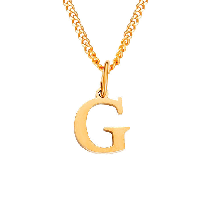14K Stainless Steel Necklace with 26 Letters