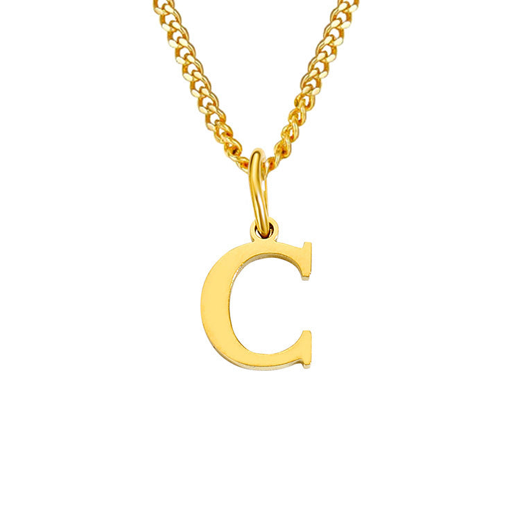 14K Stainless Steel Necklace with 26 Letters