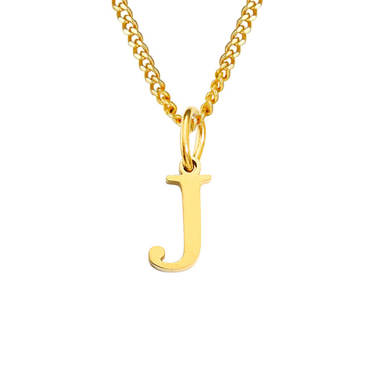 14K Stainless Steel Necklace with 26 Letters