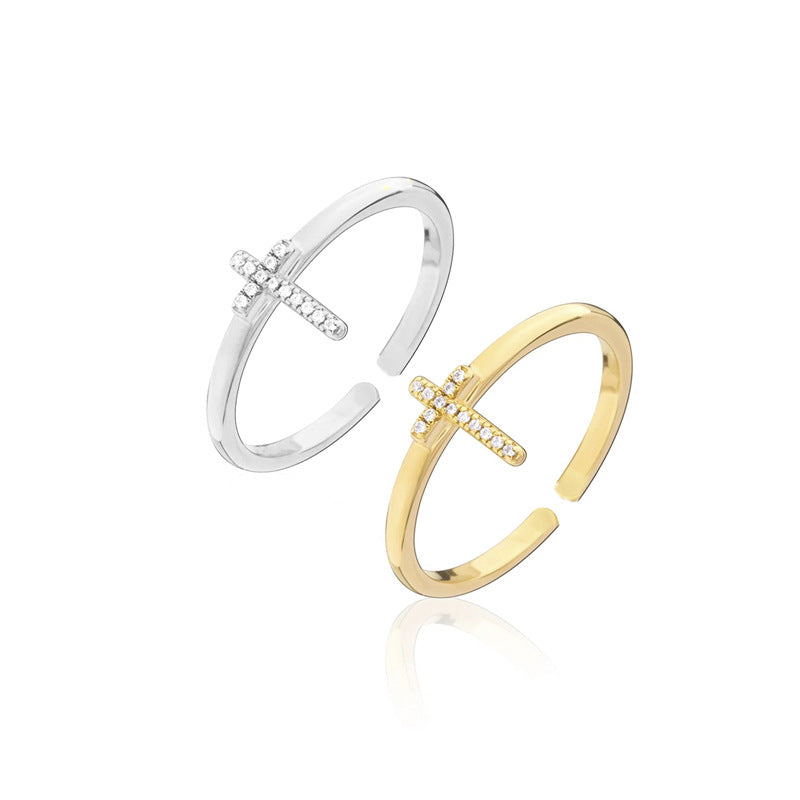 Adjustable Cross Ring for Women's Fashion