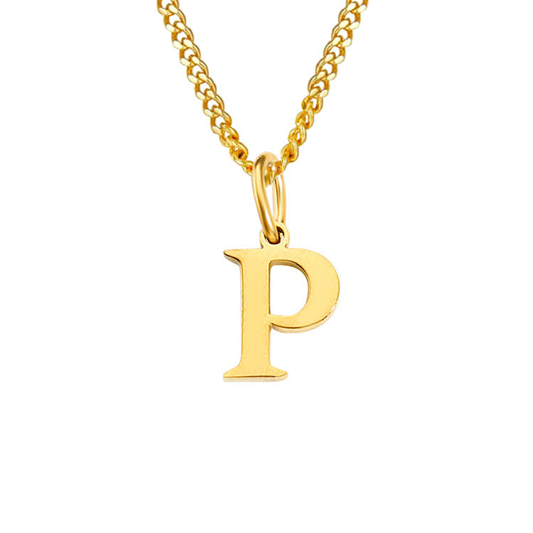 14K Stainless Steel Necklace with 26 Letters