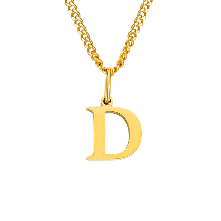 14K Stainless Steel Necklace with 26 Letters