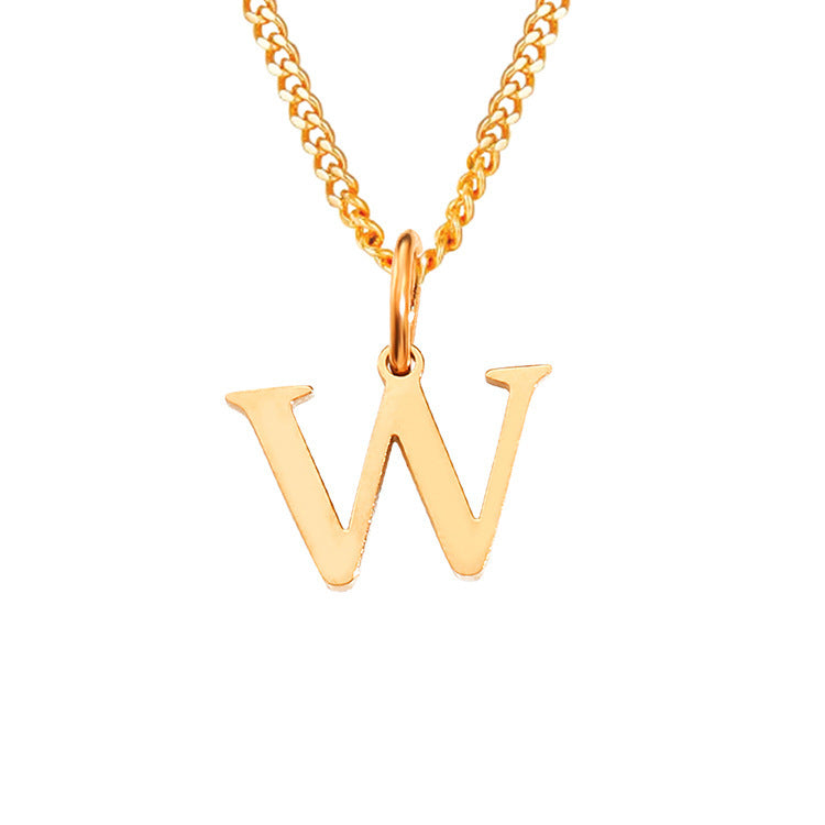 14K Stainless Steel Necklace with 26 Letters