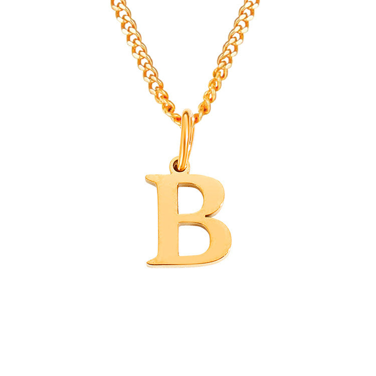 14K Stainless Steel Necklace with 26 Letters