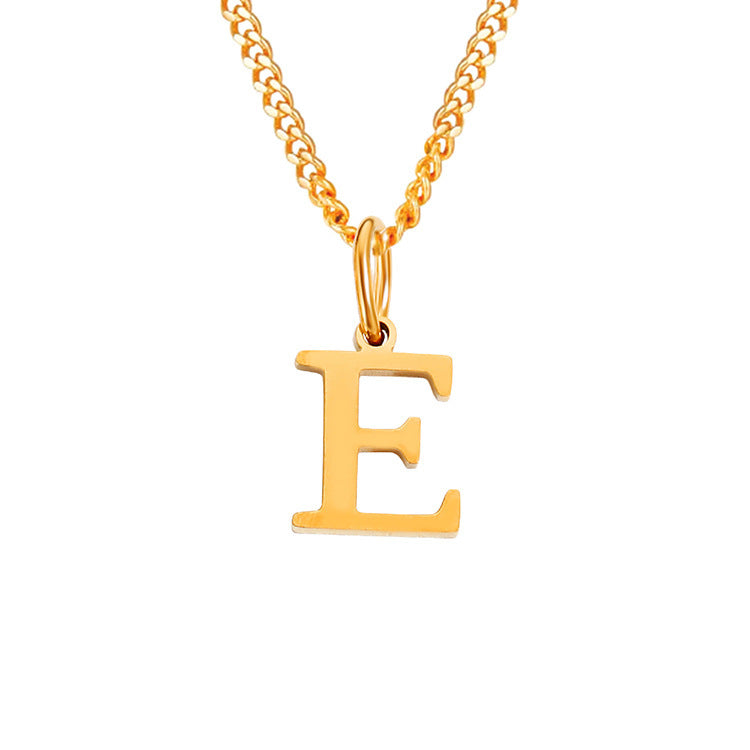 14K Stainless Steel Necklace with 26 Letters