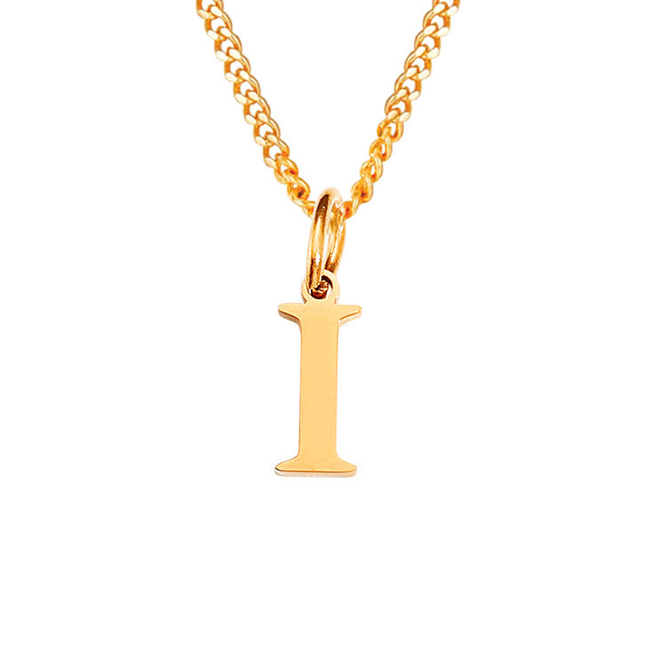 14K Stainless Steel Necklace with 26 Letters