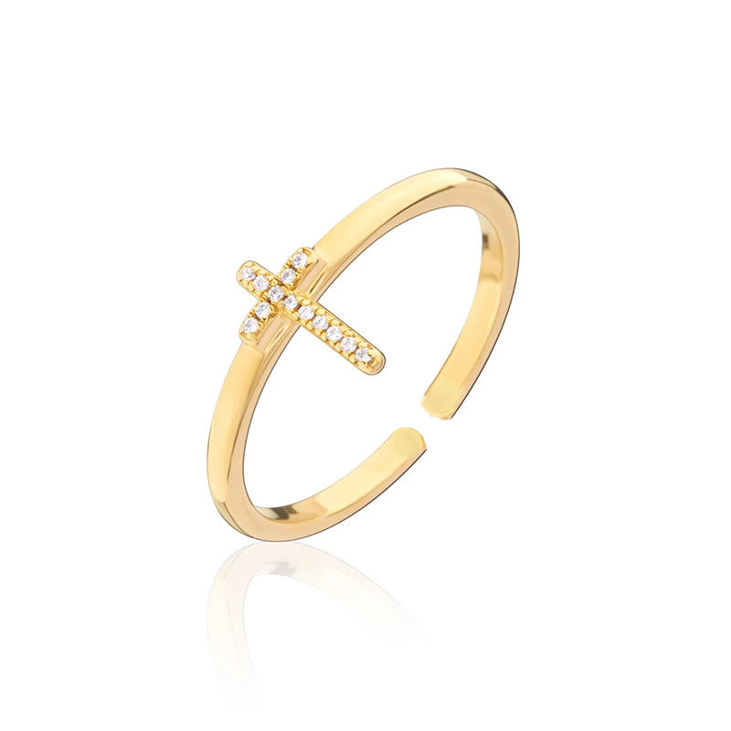 Adjustable Cross Ring for Women's Fashion