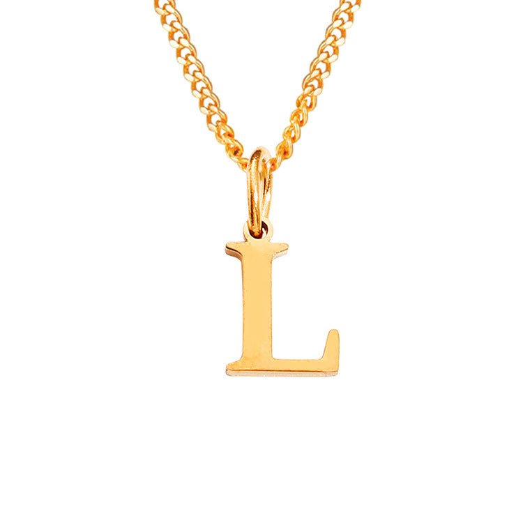 14K Stainless Steel Necklace with 26 Letters