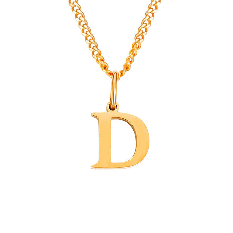 14K Stainless Steel Necklace with 26 Letters